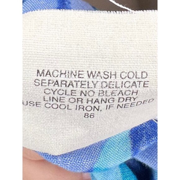 Vintage FRITZI Petites Women's Skirt Size Small Leaf Print Blues Button Down Poc - Picture 6 of 6